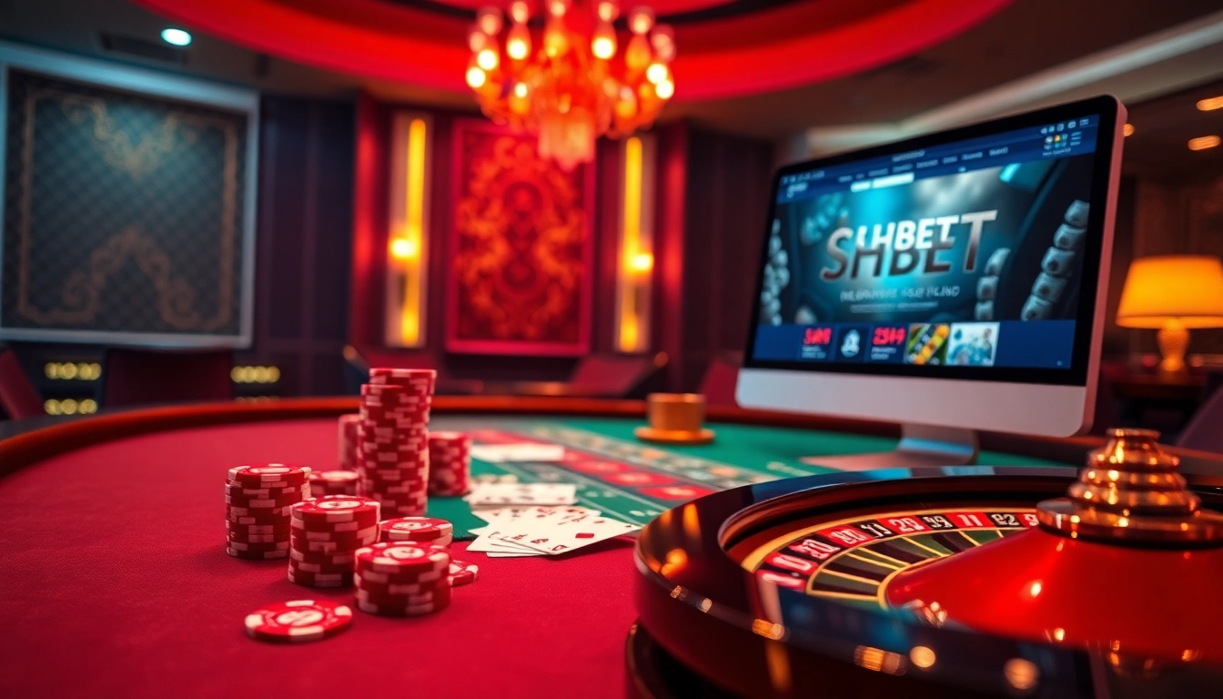 Engaging gamblers with SHBET's vibrant gaming atmosphere and luxurious setup for an exhilarating experience.